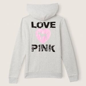 New Victoria’s Secret Pink Love Pink Sequin Hoodie